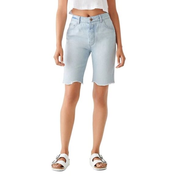 NWT DL1961 Clara Cotton Denim Bermuda Shorts 29 Light Wash Button fly - Picture 1 of 6